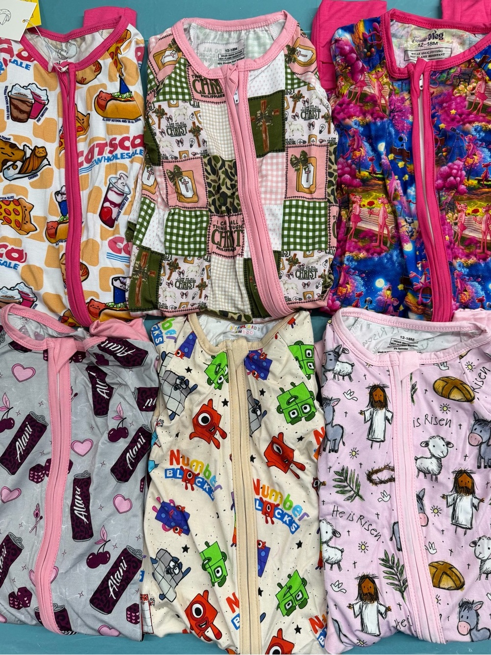 Assorted Kids One-Piece Zippies in Multicolor Prints
